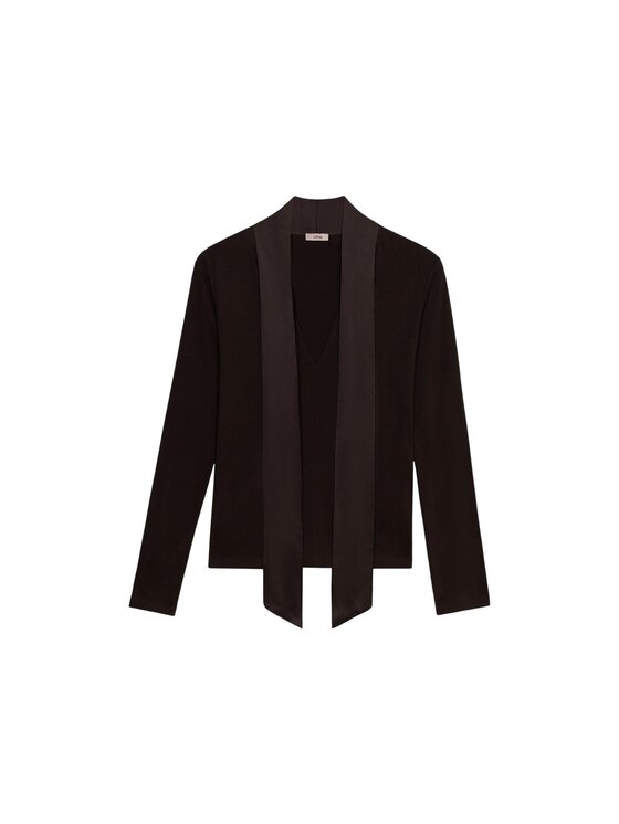 Oltre Oltre Bluzka G072J004528N032 Brązowy Slim Fit