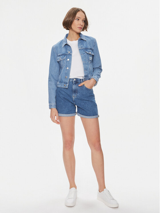 Calvin Klein Jeans Calvin Klein Jeans Džínové šortky Mom Short J20J222801 Modrá Mom Fit