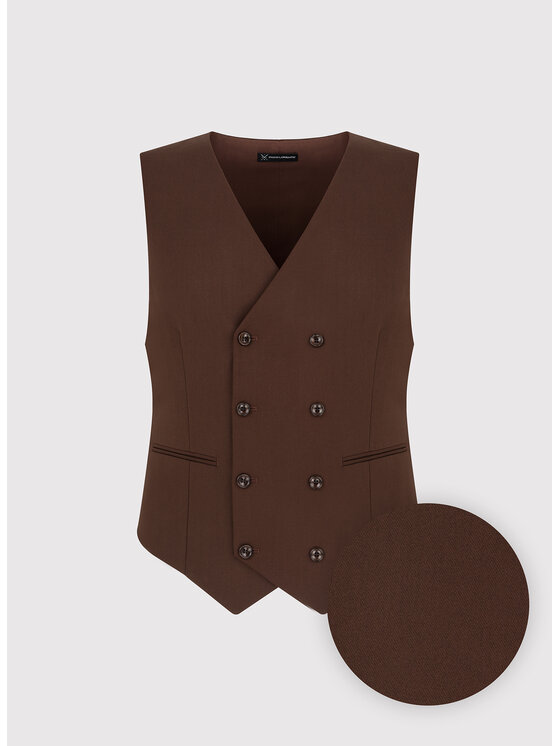 Pako Lorente Pako Lorente Kamizelka P24SF-8X-013 Brązowy Slim Fit