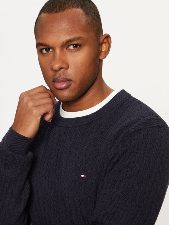 Tommy Hilfiger Tommy Hilfiger Πουλόβερ MW0MW37400 Σκούρο μπλε Slim Fit