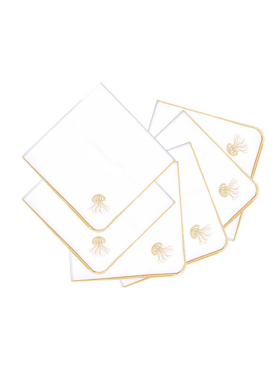Roseberry Home Roseberry Home Serwetki Haftowana Jellyfish z motywem meduzy Złoty