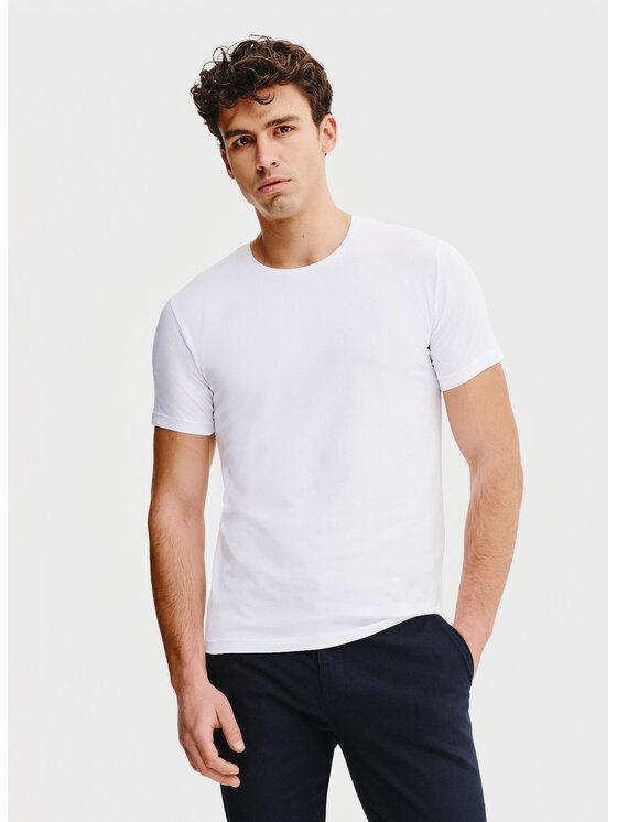 Pako Lorente Męski Pako Lorente T-Shirt, rozmiar M Biały, P25BN-TT-001