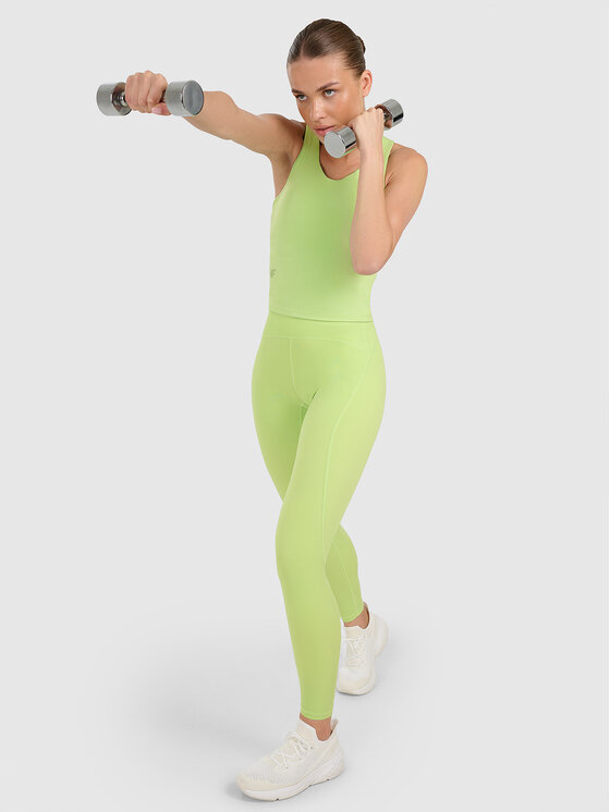 4F 4F Legginsy TRAINING Zielony Slim Fit