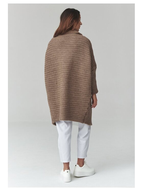 Makadamia Makadamia Kardigan S173 Brązowy Loose Fit
