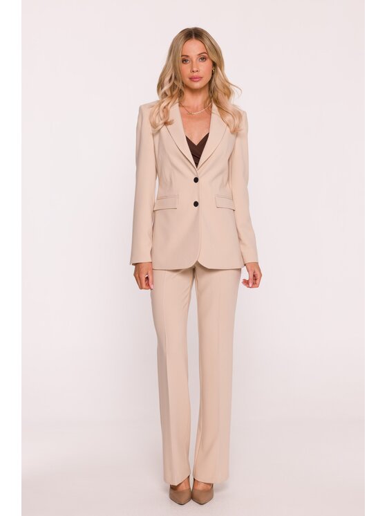 Stylove Stylove Marynarka S417 Beżowy A-Line Fit