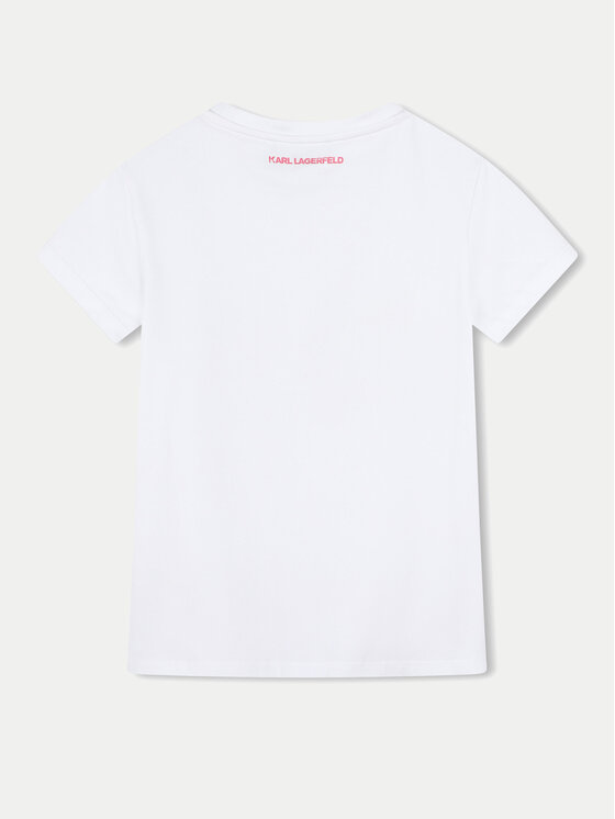 Karl Lagerfeld Kids Karl Lagerfeld Kids T-Shirt Z30210 S Biały Regular Fit