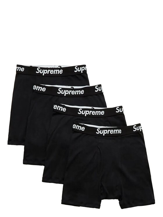 Supreme Komplet 4 par bokserek Hanes Boxer Brief Black
