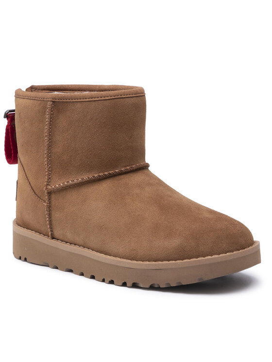 Ugg Ugg Μπότες Χιονιού W Classic Mini Logo Zip 1122671 Καφέ