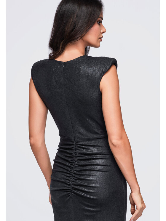 Ombre Ombre Sukienka wieczorowa LA-OM-DLR412 Czarny Slim Fit