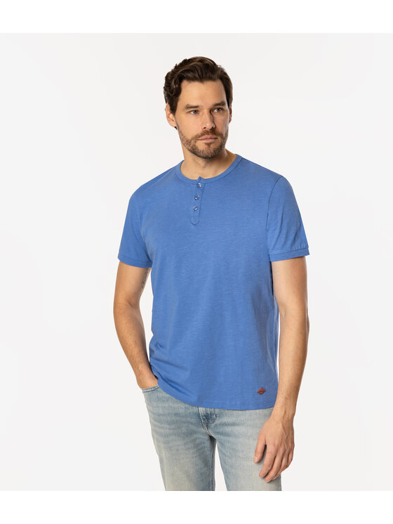 Lee Cooper Lee Cooper T-Shirt HENLEY2 1160 Niebieski Regular Fit