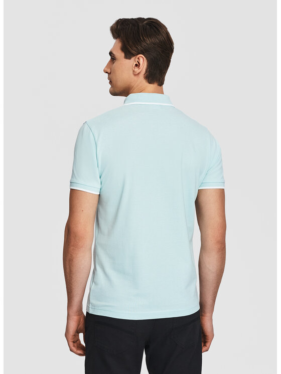 Pako Lorente Pako Lorente Polo P26SF-TX-018 Turkusowy Classic Fit