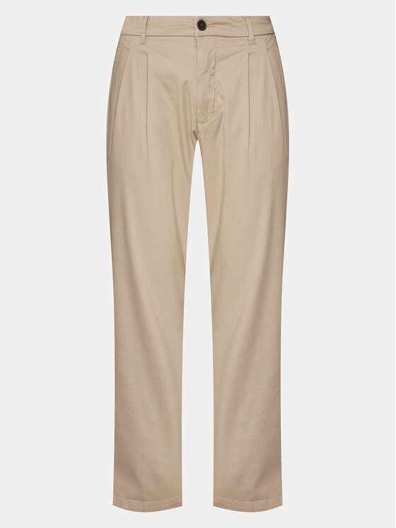 Lindbergh Lindbergh Hlače iz tkanine 30-003108 Bež Wide Fit