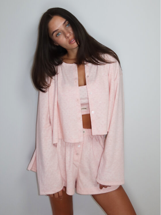 MissDenim MissDenim Bluza Pajama Overshirt Różowy jasny Regular Fit