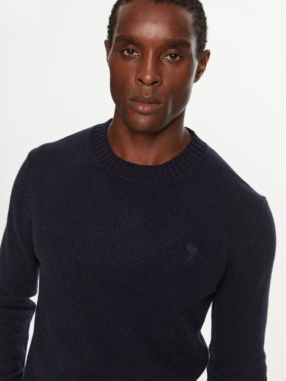 AMI Paris AMI Paris Sweter HKS057.005 Granatowy Regular Fit