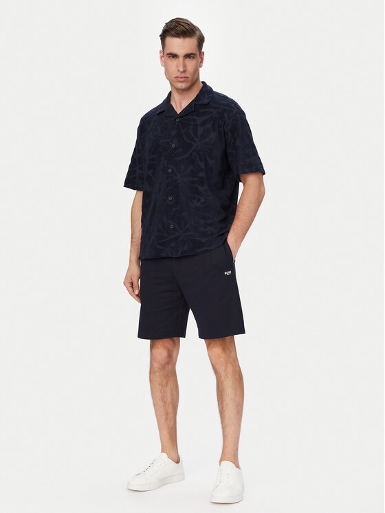 BOSS BOSS Poloshirt Flower 50559204 Dunkelblau Regular Fit