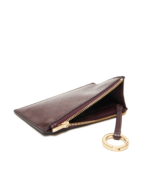 Calvin Klein Calvin Klein Velika ženska denarnica Emblem Aop Top Zip Cardcase LV04F1084G Rjava