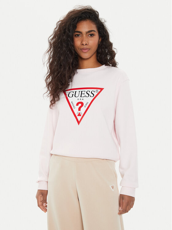 Guess Guess Суитшърт W2YQ16 KBA11 Розов Regular Fit