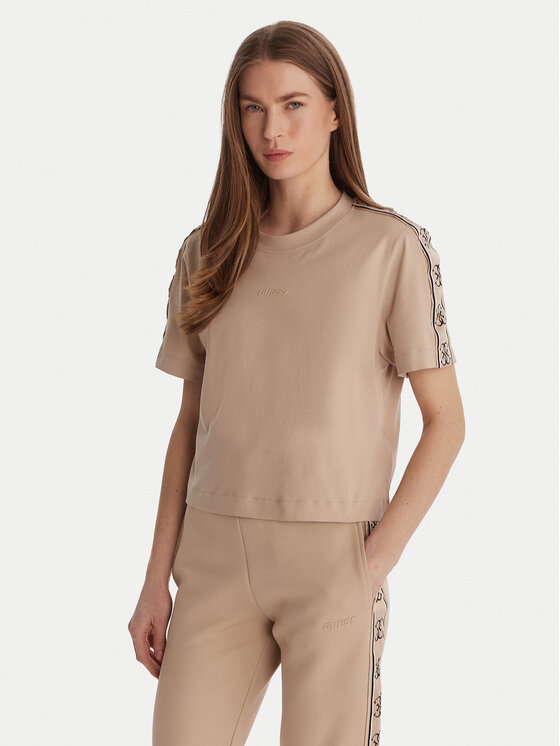 Guess Tricou V3RI08 I3Z14 Bej Relaxed Fit