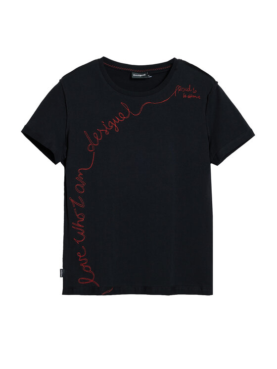Desigual Desigual Тишърт Charly 25WWTK08 Черен Regular Fit