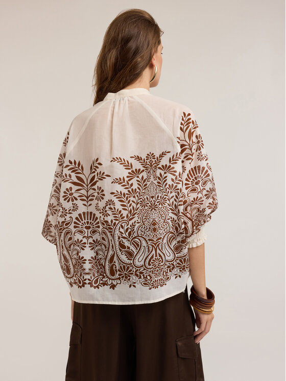 Motivi Motivi Camicia 5001W000505N0S1 Marrone Over Fit