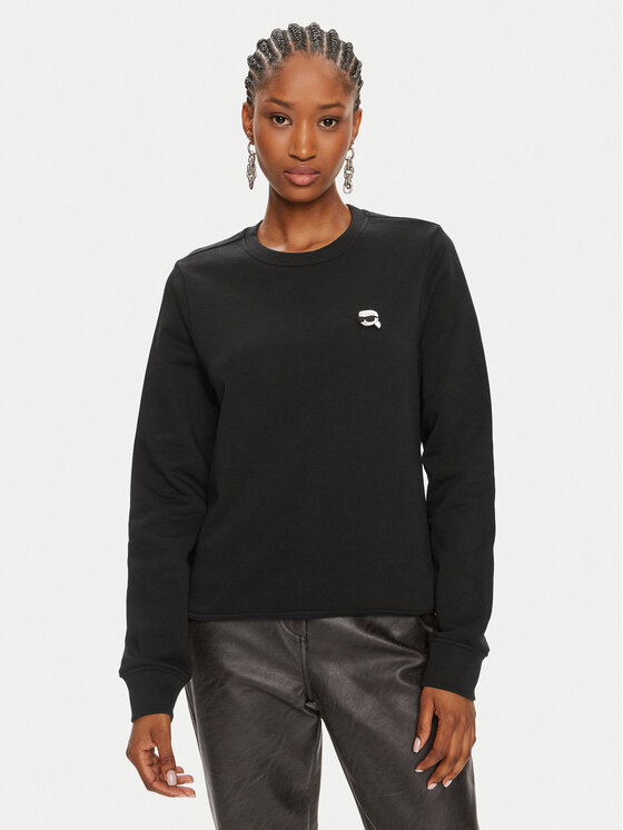 KARL LAGERFELD KARL LAGERFELD Mikina Ikonik 2.0 245W1810 Černá Regular Fit