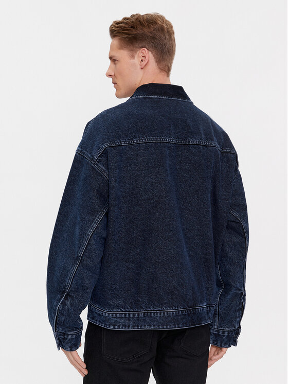 Calvin Klein Jeans Calvin Klein Jeans Jeansová bunda J30J324575 Tmavomodrá Boxy Fit