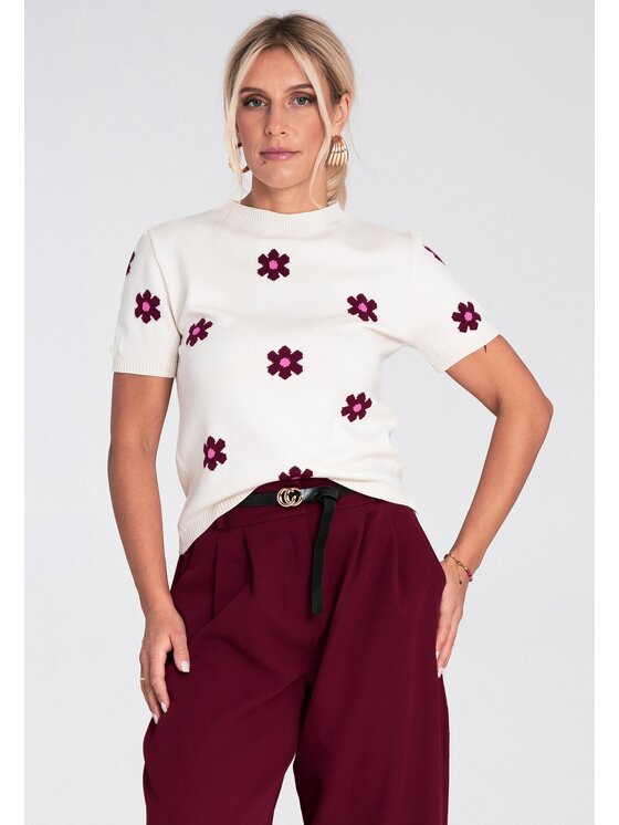 FIGL FIGL Svetr M1235 Bílá Regular Fit