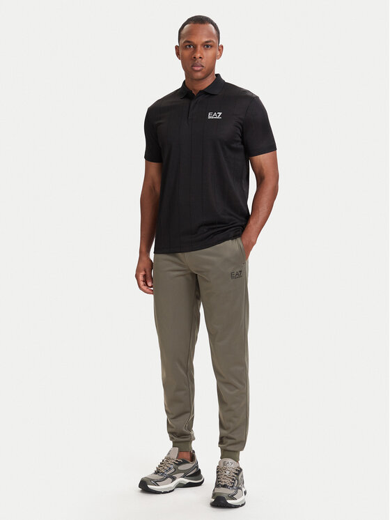 EA7 Emporio Armani EA7 Emporio Armani Тениска с яка и копчета 7M002477 AF22277 UC001 Черен Regular Fit
