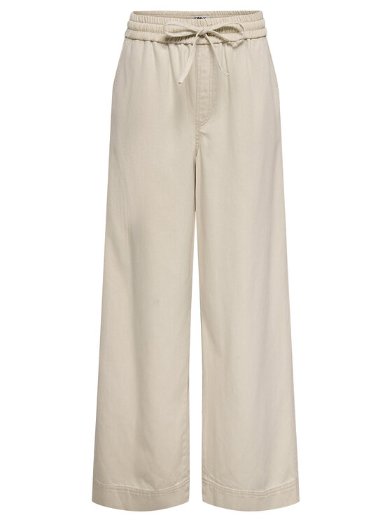 ONLY ONLY Kalhoty z materiálu Maisa 15367380 Béžová Wide Leg