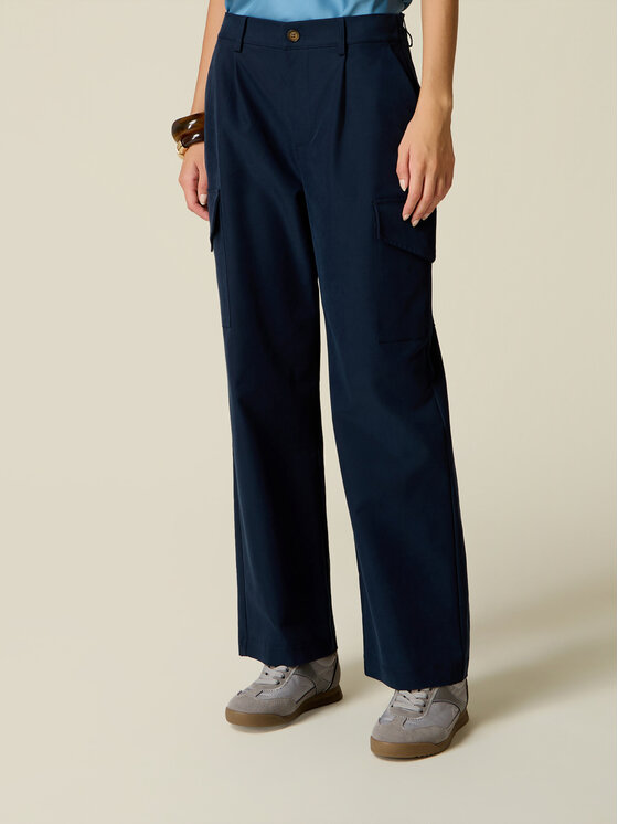 Oltre Oltre Spodnie materiałowe P755R009429N034 Niebieski Baggy Fit