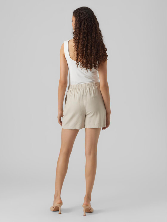 Vero Moda Vero Moda Pantalon scurți din material Jesmilo 10279694 Bej Regular Fit