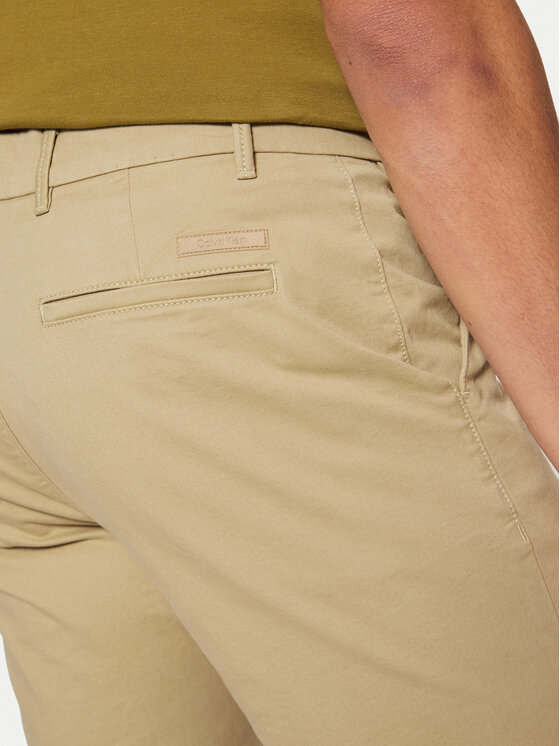 Calvin Klein Calvin Klein Szorty materiałowe Modern Twill K10K114063 Beżowy Slim Fit