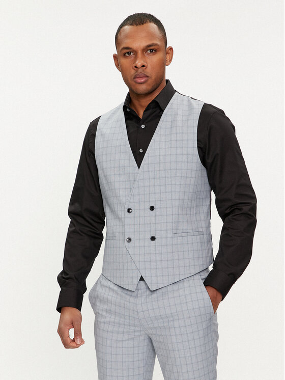 HUGO Hugo Costum Arti/Hesten 50513538 Gri Extra Slim Fit