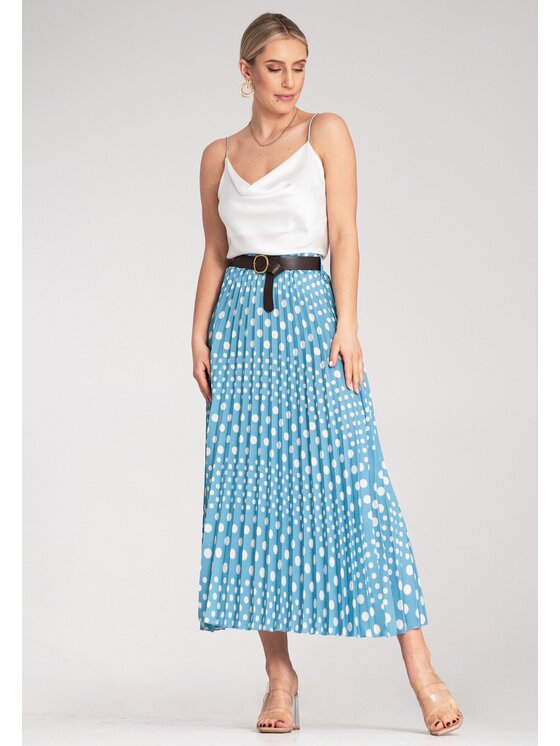 FIGL FIGL Gonna plissettata M1155 Blu Flared Fit