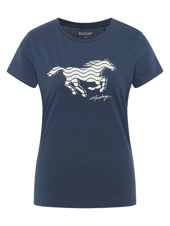 Mustang Mustang T-Shirt LOA Niebieski Regular Fit
