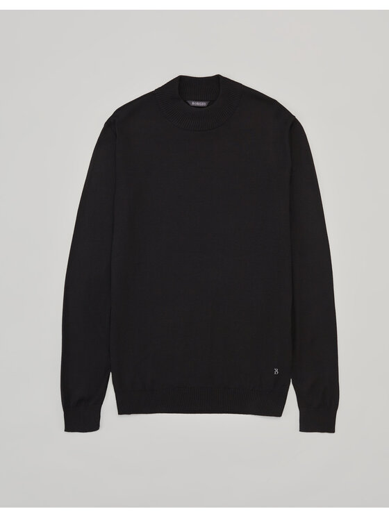 Borgio Borgio Sweter grotte Czarny Classic Fit