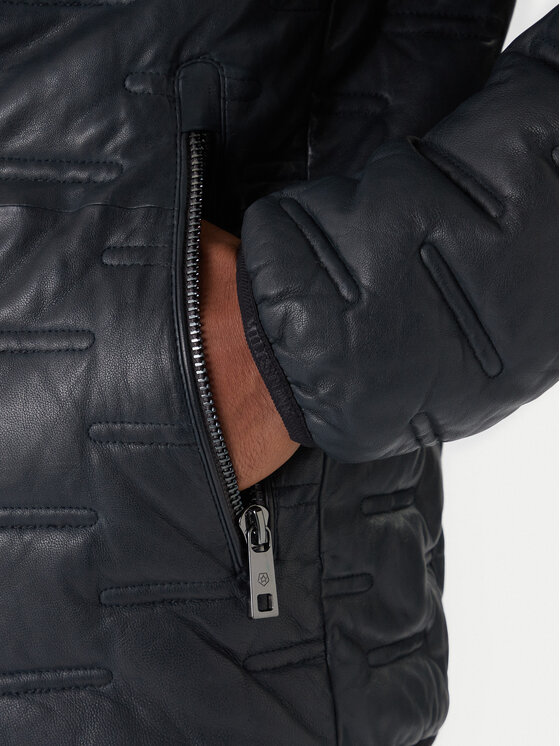 Milestone Milestone Μπουφάν δερμάτινο MS Alonso 5310196 0715 Μαύρο Regular Fit