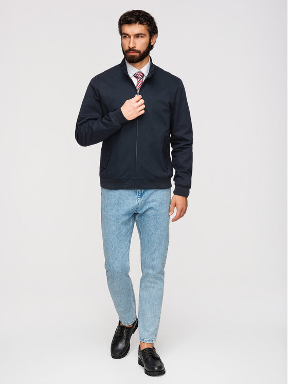 Ombre Ombre Kurtka przejściowa OM-JANP-0326 Granatowy Regular Fit