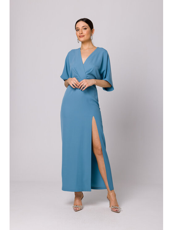 Makover Makover Každodenné šaty K163 Modrá Modern Fit