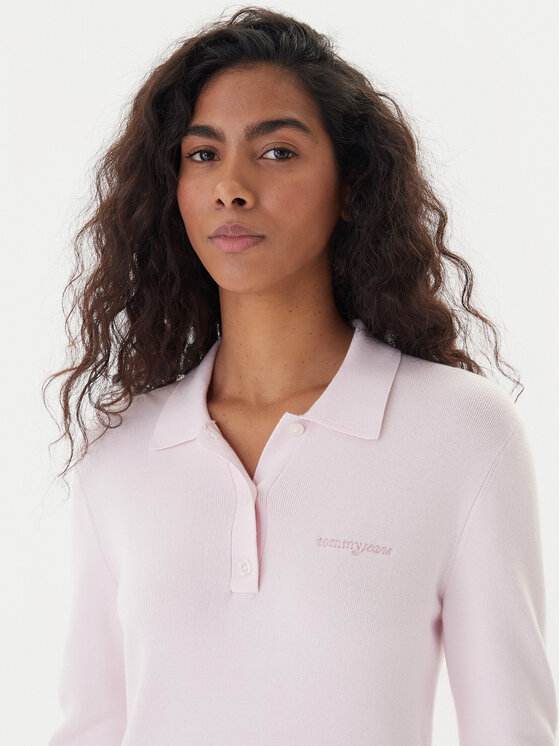 Tommy Jeans Tommy Jeans Trikotāžas kleita Script DW0DW22464 Rozā Regular Fit