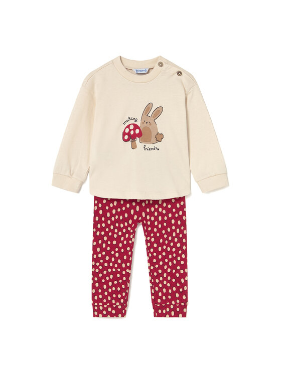Mayoral Komplet bluza i spodnie materiałowe 2745 Beżowy Regular Fit