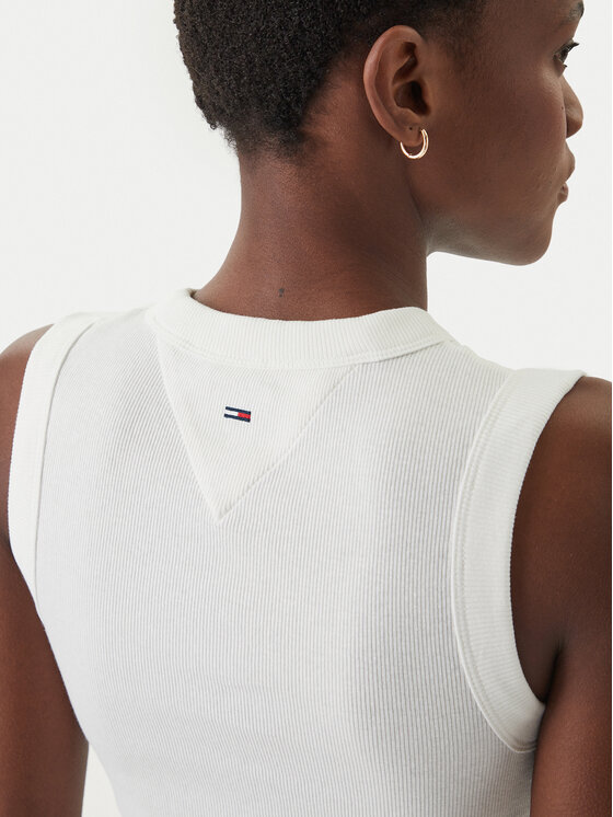 Tommy Jeans Tommy Jeans Top DW0DW22577 Bílá Slim Fit