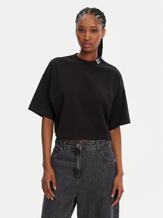 HUGO HUGO T-Shirt Damelody 50520187 Czarny Relaxed Fit