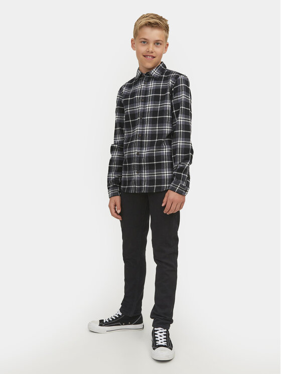 Jack&Jones Junior Jack&Jones Junior Τζιν Glenn 12237424 Μαύρο Slim Fit