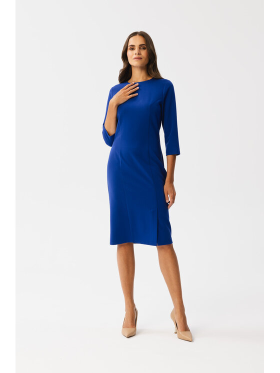 Stylove Stylove Koktejlové šaty S350 Modrá Modern Fit