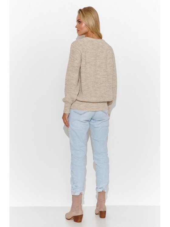 Makadamia Makadamia Sweter S140 Beżowy Regular Fit