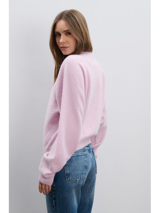 Fobya Fobya Sweter F2082 Różowy Basic Fit