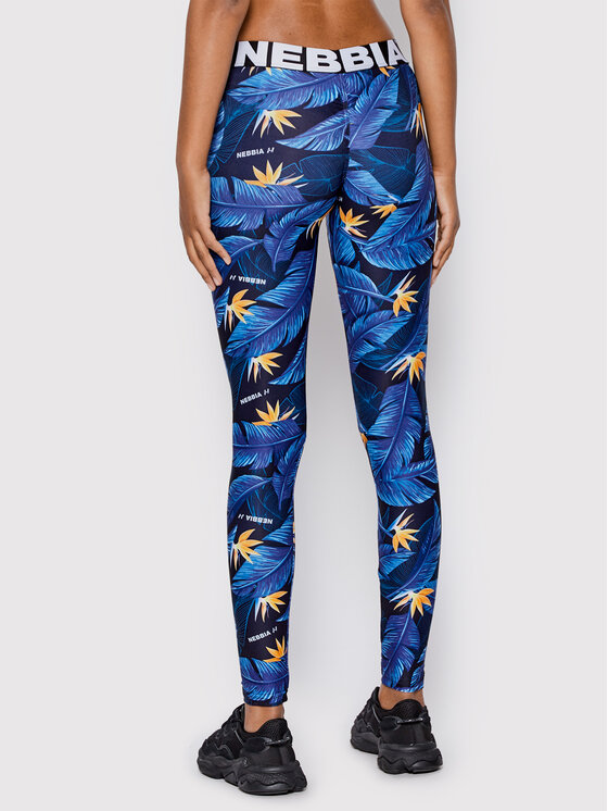NEBBIA NEBBIA Leggings Ocean Power 566 Blau Slim Fit
