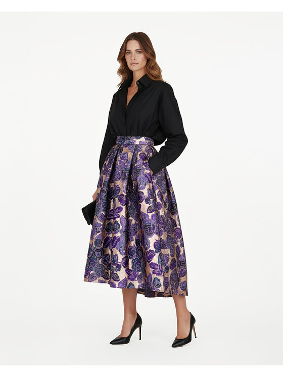Castellani Castellani Spódnica Dubaj Fioletowy Regular Fit