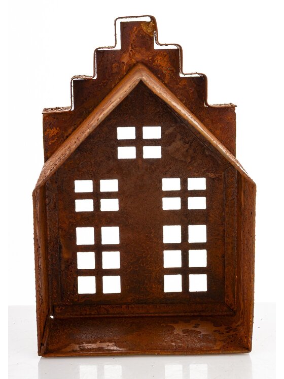 MIAhome MIAhome Figurka domek metalowy rdzawy RUGGINE small Pomarańczowy